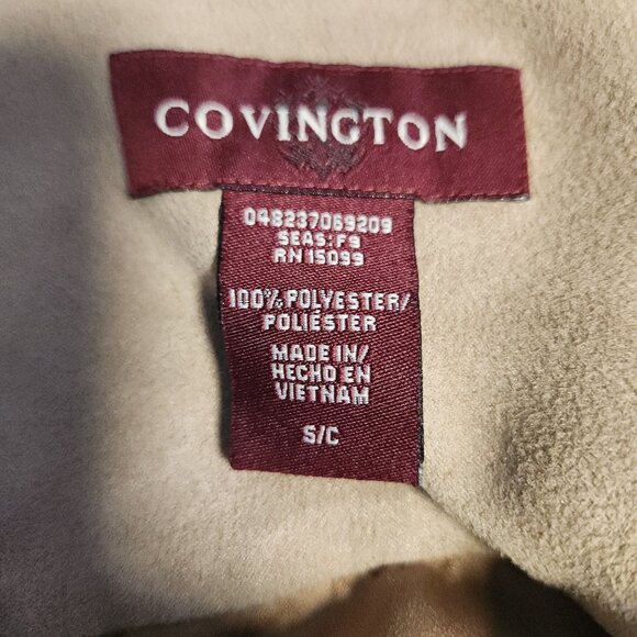 Vintage Covington Sueded Shirt Button Up Tan Beige Long Sleeve Mens Small - Picture 6 of 10